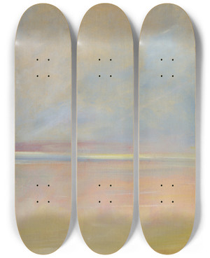 Triptych art skateboard deck of George Catlin Landscape Background 4 by George Catlin (1796-1872)