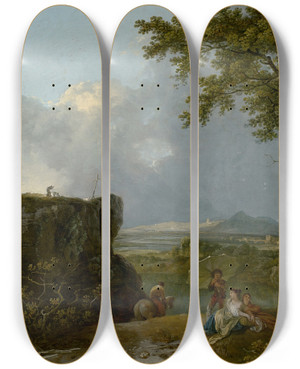 Triptych art skateboard deck of Richard Wilson The White Monk_2 by Richard Wilson (1714-1782)