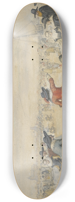 Hendrick Avercamp - Winter Games on the Frozen River Ijssel 8.25 inch art skate deck