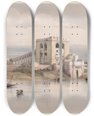 Triptych art skateboard deck of David Roberts Cairo by David Roberts (1796-1864)