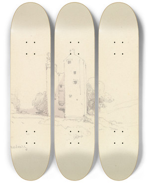 Triptych art skateboard deck of David Roberts Hillslap by David Roberts (1796-1864)