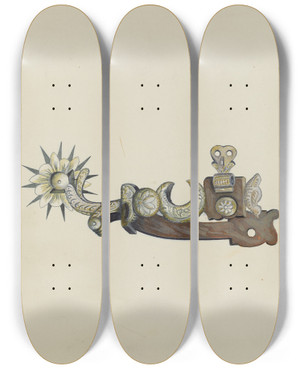 Triptych art skateboard deck of William Hoffman Spur_2 by William Hoffman