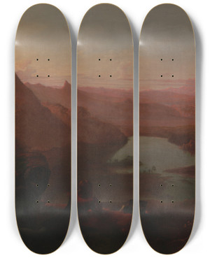 Triptych art skateboard deck of Francis Danby The Painters Holiday by Francis Danby (1793-1861)