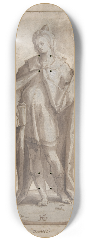 Hendrick Goltzius - The Prophet Daniel in a Landscape 8.25 inch art skate deck