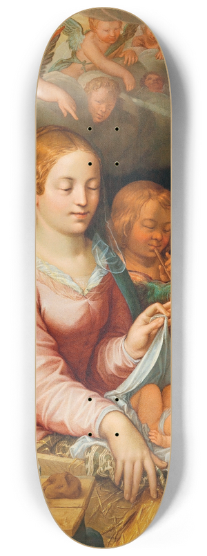 Hendrick Goltzius - The Virgin and Child with Angels 8.25 inch art skate deck