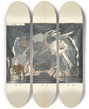 Triptych art skateboard deck of Ernst Stern Anfang Von Bild Iii by Ernst Stern (1876-1954)