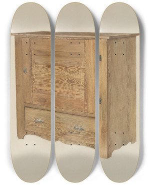 Triptych art skateboard deck of Esther Molina Chest by Esther Molina