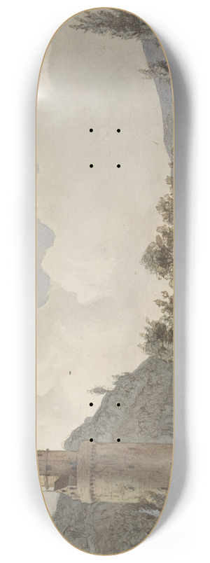 Hendrik Abraham Klinkhamer - Gezicht over Andernach en de Rijn 8.25 inch art skate deck