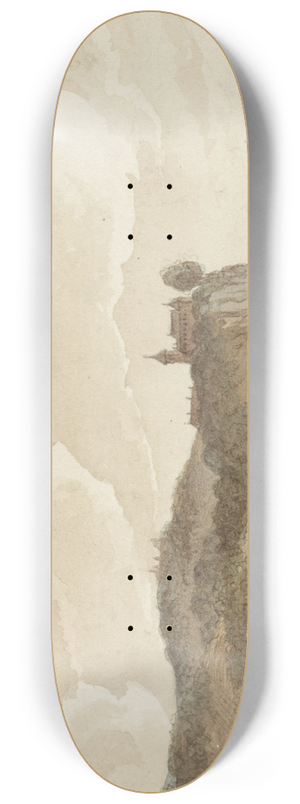 Hendrik Abraham Klinkhamer - Rivierlandschap met Chokier aan de Maas 8.25 inch art skate deck Hendrik Abraham Klinkhamer - Rivierlandschap met Chokier aan de Maas 8.25 inch art skate deck