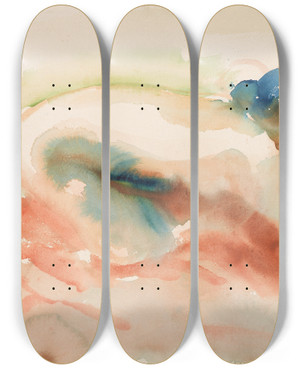 Triptych art skateboard deck of Edvard Munch Knelende Kvinneakt by Edvard Munch (1863-1944)