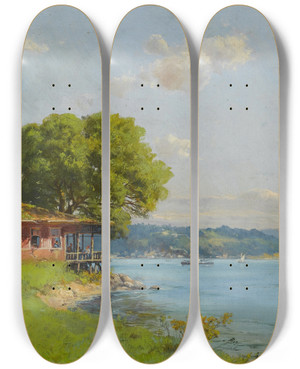 Triptych art skateboard deck of Hoca Ali Rza Istanbul by Hoca Ali Riza