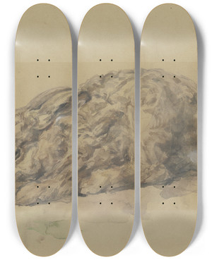 Triptych art skateboard deck of Felix Klipstein Young Rabbit by Felix Klipstein