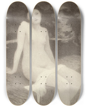 Triptych art skateboard deck of Bolton Coit Brown Big Cedars_2 by Bolton Coit Brown (1864-1936)