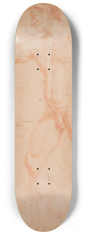 Hendrik Krock - Mandlig modelstudie, stende_med lftet arm 8.25 inch art skate deck