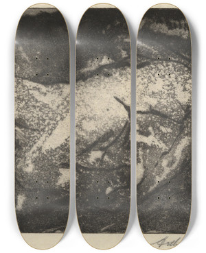 Triptych art skateboard deck of Arthur Bowen Davies Tragicfigure by Arthur Bowen Davies (1862-1928)