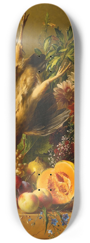 Hendrik Reekers - Still Life With Game And Fruit 8.25 inch art skate deck