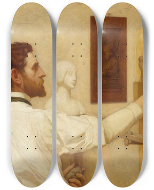 Triptych art skateboard deck of Kenyon Cox Augustus Saintgaudens by Kenyon Cox (1856-1919)