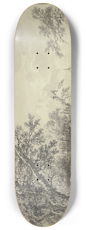 Hendrik Schepper - Am Waldesrand bei einem Zaun Vieh und ein Hirte 8.25 inch art skate deck