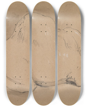 Triptych art skateboard deck of George Jones A Camel Resting by George Jones (1786-1869)