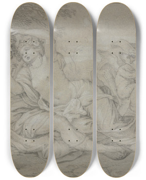 Triptych art skateboard deck of Barend Graat Venus And Adonis by Barend Graat (1628-1709)