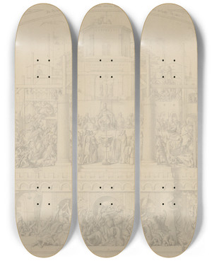 Triptych art skateboard deck of Carl Heinrich Hermann History Of Germany_11 by Carl Heinrich Hermann (1802-1880)