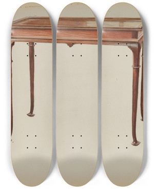 Triptych art skateboard deck of Henry Moore Tea Table by Henry Moore (1831-1895)