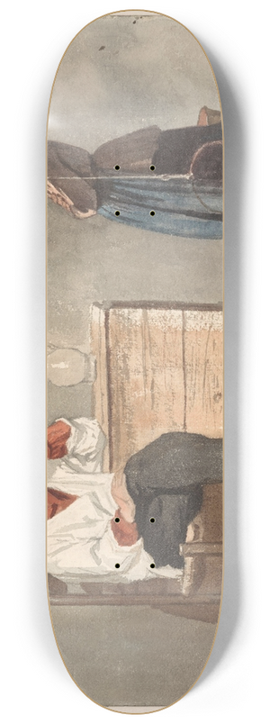 Hendrik Valkenburg - Rokende matroos, vrouw met juk en melkemmers 8.25 inch art skate deck