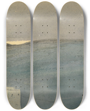 Triptych art skateboard deck of Barbara Bodichon Sketchbook_19 by Barbara Bodichon (1827-1891)