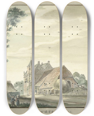 Triptych art skateboard deck of Jan De Beijer Loowaerdt by Jan de Beijer (1703-1780)