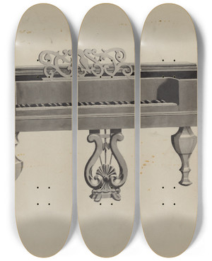Triptych art skateboard deck of Dorothy Posten Piano by Dorothy Posten