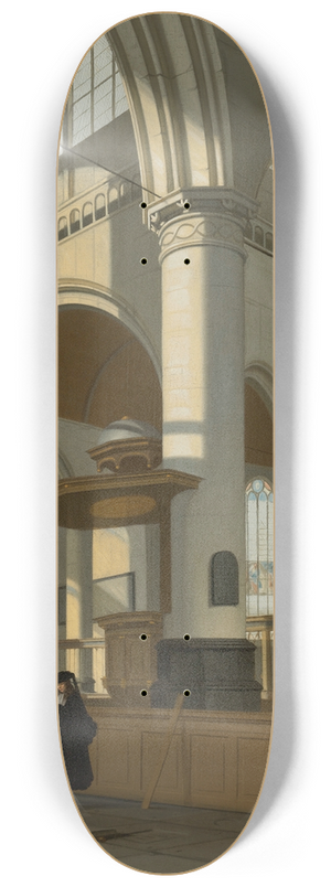 Hendrik van Streek - Interior Of The Oude Kerk, Delft 8.25 inch art skate deck