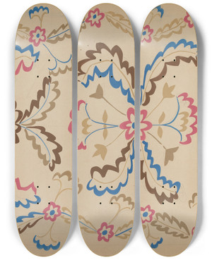 Triptych art skateboard deck of American 20Th Century Colcha_1 by American 20Th Century