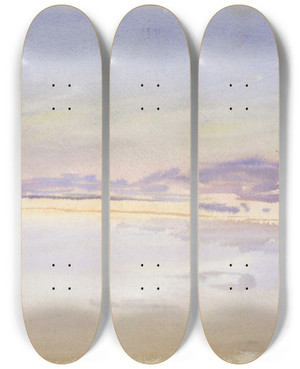 Triptych art skateboard deck of John Singer Sargent Sunset At Sea by John Singer Sargent (1856-1925)