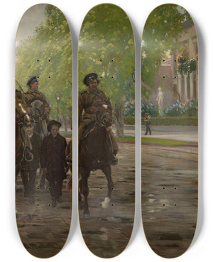 Triptych art skateboard deck of Stanisaw Masowski Dawn 1906 Spring 1905 by Stanislaw Maslowski (1853-1926)