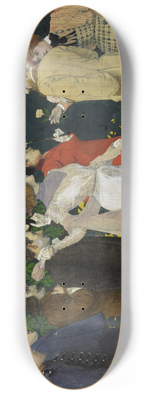 Henri Bellery-Desfontaines - Fragment de la maquette pour la dcoration du thtre des auteurs gais, exposition universelle de 1900 8.25 inch art skate deck
