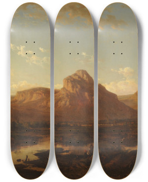 Triptych art skateboard deck of Carlos De Haes Landscape by Carlos de Haes (1826-1898)