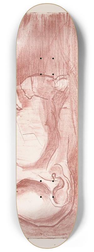Henri Braakensiek - Liggende figuur met gesloten ogen 8.25 inch art skate deck