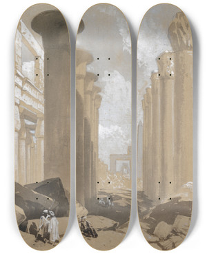 Triptych art skateboard deck of William James Mller Karnak_2 by William James Muller (1812-1845)