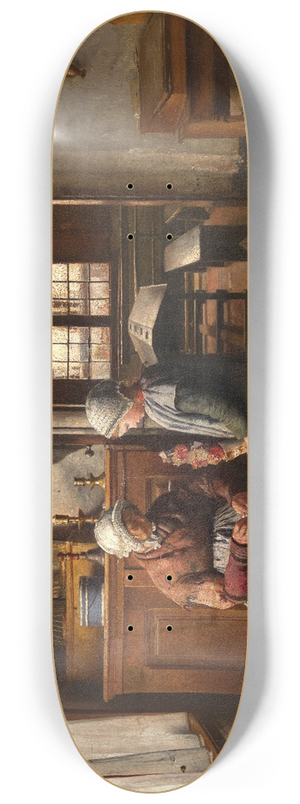 Henri de Braekeleer - Grandmothers Feast 8.25 inch art skate deck