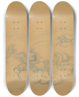 Triptych art skateboard deck of James Ensor Walkurengenoegens by James Ensor (1860-1949)