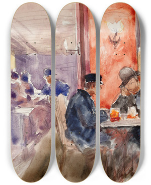 Triptych art skateboard deck of Eero Jrnefelt Kapakassa by Eero Jarnefelt (1863-1937)