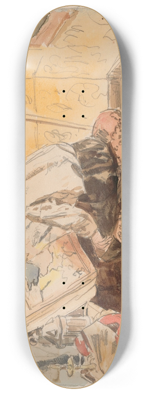 Henri de Braekeleer - The Geographer 8.25 inch art skate deck