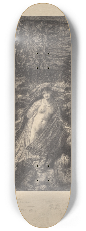 Henri de Groux - Half naakte vrouw aanbeden door een groep figuren 8.25 inch art skate deck