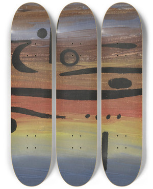 Triptych art skateboard deck of Paul Klee Instruments by Paul Klee (1879-1940)