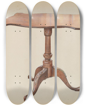 Triptych art skateboard deck of Henry Moore Side Table by Henry Moore (1831-1895)
