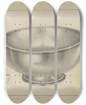 Triptych art skateboard deck of Michael Fenga Silver Bowl_3 by Michael Fenga (20-)