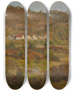 Triptych art skateboard deck of Anders Askevold From Hammerhaug by Anders Askevold (1834-1900)