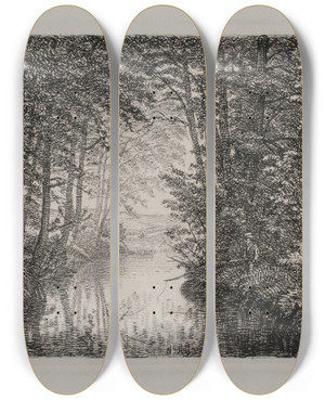 Triptych art skateboard deck of Ca Klle Lb I En Skov by CA Klle