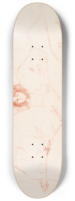 Henri de Toulouse-Lautrec - Elles: Woman Carrying a Tray, Mme. Baron and Mlle. Popo 8.25 inch art skate deck