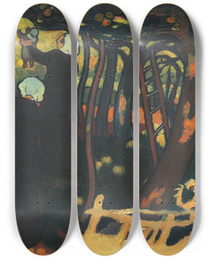 Triptych art skateboard deck of Maurice Denis Le Verger by Maurice Denis (1870-1943)